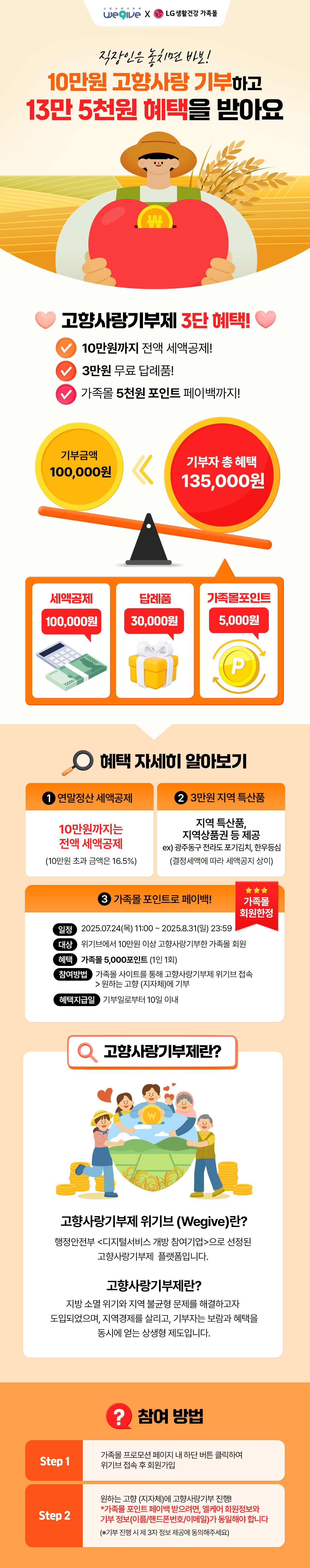 고향사랑 기부 가족몰 한정 이벤트