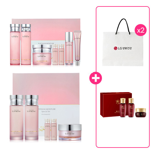 [24설] 이자녹스 LXNEW 플래티넘 모이스처 기초 풀세트+실속세트+(증정)효비담 3종GWP+쇼핑백