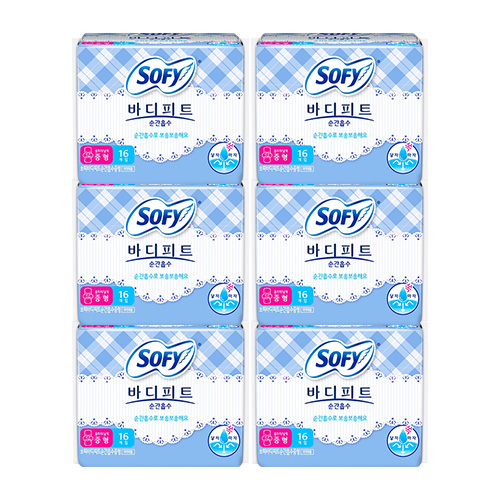 쏘피 순간흡수 중형 16P X 6팩