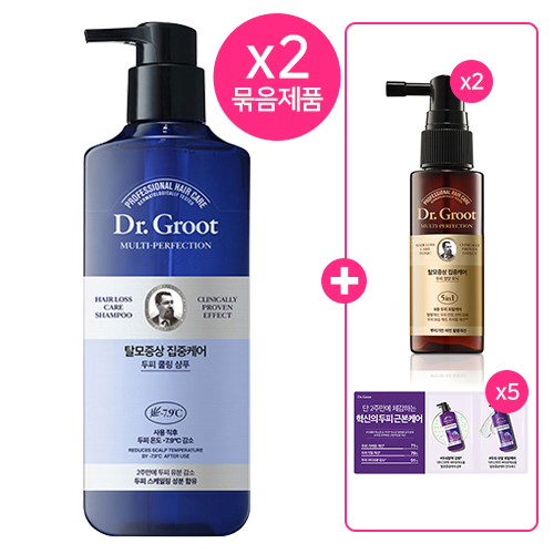 닥터그루트 집중케어MP 쿨링샴푸 400ml x2개 +(증정)MP토닉50ml x2+샴푸7ml x5+컨디셔너7ml x5