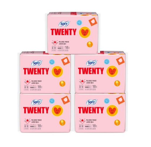 쏘피 트웬티 생리대 중형 18P X 5팩