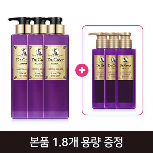닥터그루트 애딕트 자스민 샴푸 385ml * 3 + 닥터그루트 애딕트 자스민 샴푸 240ml * 3