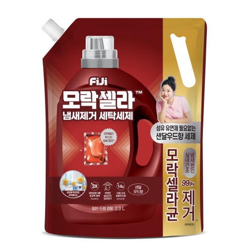 피지 모락셀라 섬유유연제 필요없는 실내건조 냄새제거 액체세제 리필 샌달우드향 2.3L  겸용