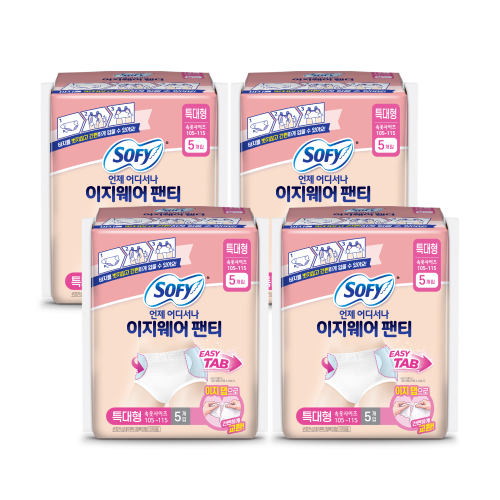 쏘피 이지웨어팬티 이지탭 낮용 입는 생리대 특대형 5P 4팩