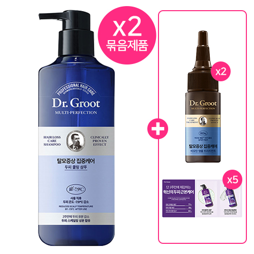 닥터그루트 집중케어MP 쿨링샴푸 400ml x2개 +(증정)앰플트리트먼트40ml x2+샴푸7ml x5+컨디셔너7ml x5