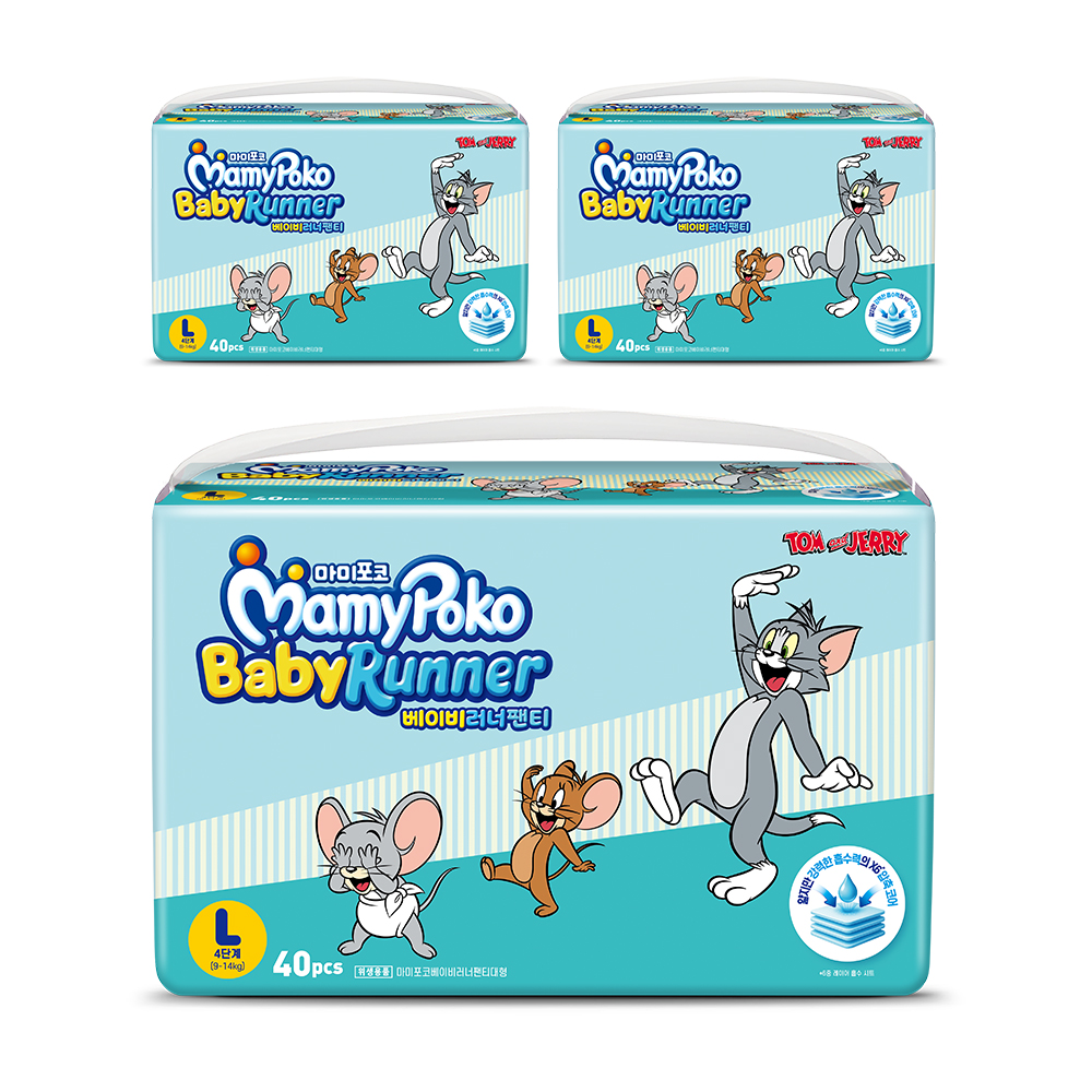 마미포코 베이비러너팬티 기저귀 대형 남여공용 4단계 L 120매