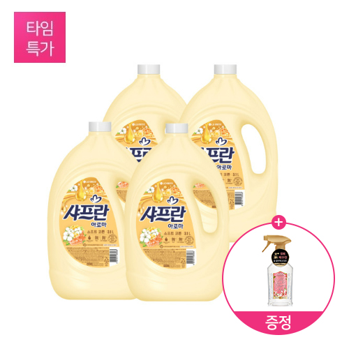 [특가] 샤프란 아로마 소프트코튼 3.1L * 4개 + (증정) 아우라 퍼퓸탈취제 윌유메리미 400ml